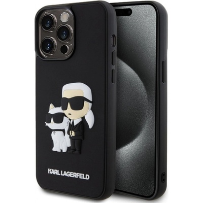 Karl Lagerfeld 3D Rubber Karl a Choupette iPhone 14 Pro Max, čierne