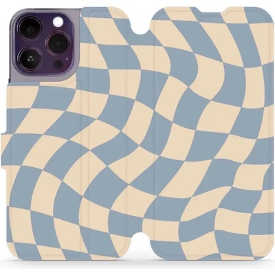 Mobiwear - Apple iPhone 14 Pro Max - VA59S Modrá a béžová šachovnice