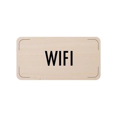 Cedulka na dveře - Wi-Fi, dřevěná tabulka, 160 x 80 mm