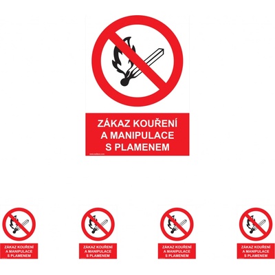 Walteco Zákaz kouření a manipulace s plamenem 210x297mm, formát A4, plastová tabulka Množství: 5 ks , 20042BP1