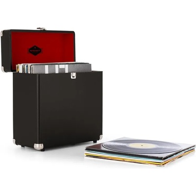 Auna TTS6, черен, куфар за грамофонни плочи, кожа, носталгичен, 30 LP плочи (TTS6-Vinylbox BK) (TTS6-Vinylbox BK)
