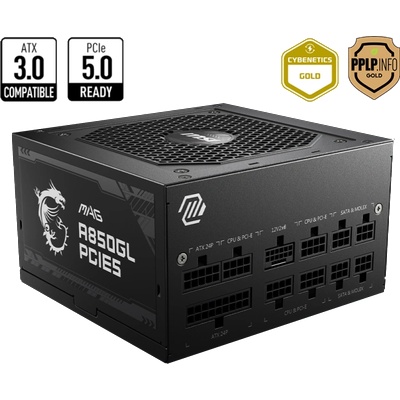 MAG A850GL, 850 W, ATX, 120 мм, 90%, 80 Plus Gold, Active PFC, Модулно (306-7ZP8A11-CEO)