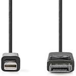 Nedis Кабел Nedis CCGL37400BK20 mini Displayport1.2, щепсел за Display port, 21, 6 Gbps, 2 м (CCGL37400BK20)
