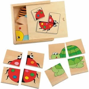 Woodyland Комплект дървени пъзели Woody - 4 в 1 (90328) - baby