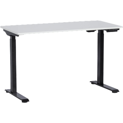 Carmen Ергономично бюро с регулиране на височината Carmen CR-119, 73-123 см, До 50 кг, Панел за управление, Дисплей, Памет, Сензор против сблъсък, Бял/черен