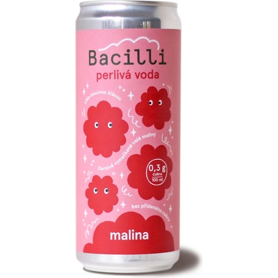 Bacilli bio perlivá voda Malina 330 ml