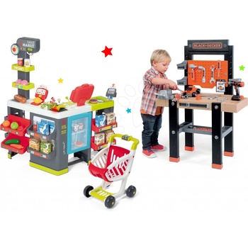 Smoby Black & Decker set pracovná dielňa s vŕtačkou a elektronická motorová píla