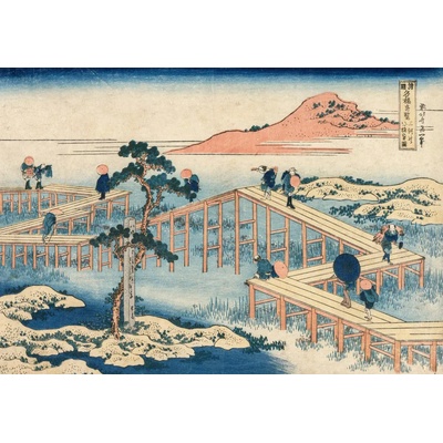 Grafika - Puzzle Hokusai - An Ancient Picture of the Eight Part Bridge in Mikawa Province - 1 000 piese