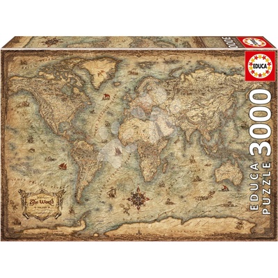 Educa Map of the World a Fix lepidlo 3000 dielov
