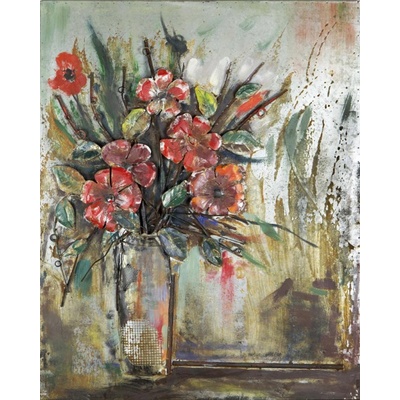 Kovový obraz P150220 – kytica kvetov, moderná dekorácia 80×100 cm