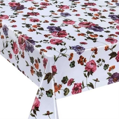 Obrus PVC 3581105, metráž, 20 m x 140 cm, pivonky ružovo-fialové, IMPOL TRADE