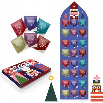 ACORUS – Adventný kalendár s čajmi 2025, 6 príchutí, 24 vrecúšok, darček