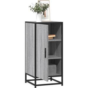 vidaXL Сайдборд, сив сонома, 35, 5x35x76 см, инженерно дърво и метал (848942)