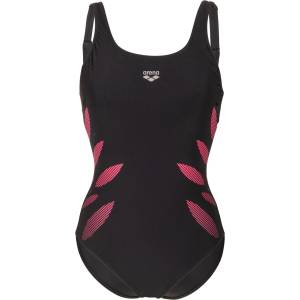 arena Дамски бански костюм Arena Women's Swimsuit Milena Wing Back C Cup Swimsuit - Black / Fairy Rose - размер 40 (EU) (150-4402-0313)