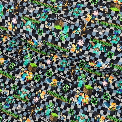 Softshell digital 280g - Minecraft na sivom