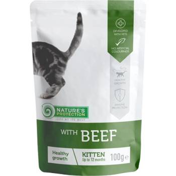 Nature's Protection Beef Healthy Growth пауч за подрастващи котки с говеждо за подрастващи котки 100gr