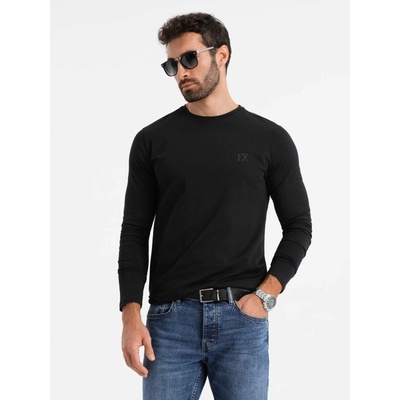 Trendy černé tričko s dlouhým rukávem a s logem V1 LSBC-0124