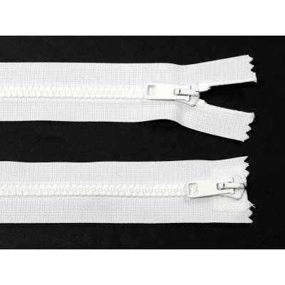 KOH-I-NOOR Kostěný zip no.5 rozepínací dvoucestný 55cm bílý