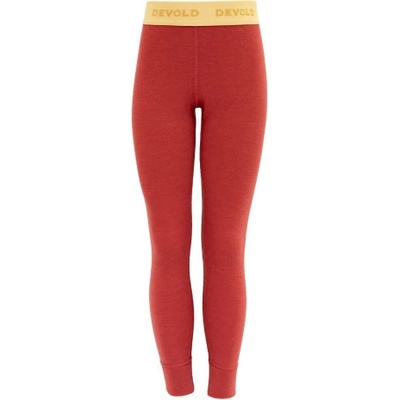 Devold Dětské lyžařské funkční kalhoty EXPEDITION MERINO SILK červená