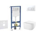Geberit Duofix - Комплект за стенен монтаж, Gaia тоалетна и softclose седалка, бутон Delta50, алпийско бяло SANI11CA3144B (SANI11CA3144B)