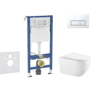 Geberit Duofix - Комплект за стенен монтаж, Gaia тоалетна и softclose седалка, бутон Delta50, алпийско бяло SANI11CA3144B (SANI11CA3144B)