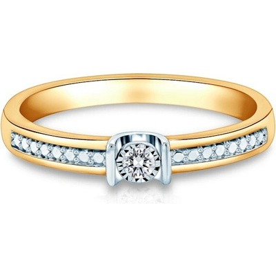 Savicki Zásnubný prsteň dvojfarebné zlato diamant SAVPI KU 43025 Z