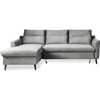 Miuform Светлосиво кадифено ъглово канапе, ляв ъгъл Stylish Stan - Miuform (Stylish Stan LCBKL-2QR OTT4)