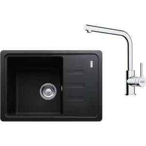 Franke - Кухненски комплект G266O, мивка от фрагранит BSG 611-62 и смесител FS 3230.031, оникс/хром 114.0700. 749 (114.0700.749) Мивка за вграждане