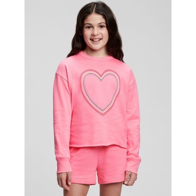 GAP 796525-03 dětská mikina srdce růžová