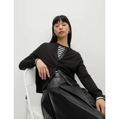 Marks & Spencer жилетка с кръгло деколте и копчета отпред черна Marks & Spencer | Cheren | ЖЕНИ | L