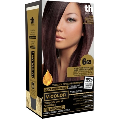 TH Pharma Farba na vlasy V-color tmavo mahagonová červená blond 6.65
