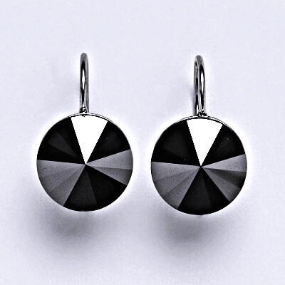 Čištín se Swarovski krystaly Rivoli hematite NK 1468