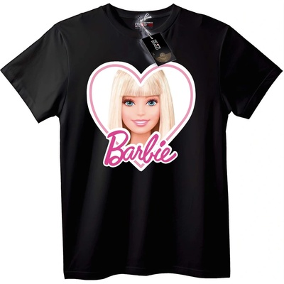 NOONEBRAND Тениска Barbie с лого сърце - XL, Black