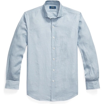 Ralph Lauren Custom Fit Mallet-Print Linen Shirt - Blue Mallet