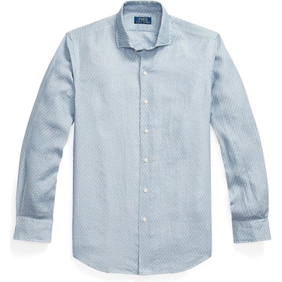 Ralph Lauren Custom Fit Mallet-Print Linen Shirt - Blue Mallet
