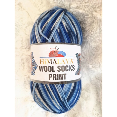 Himalaya Příze Wool socks print - S19-06 modro-světlá
