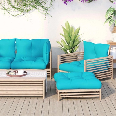 vidaXL Палетни възглавници, 3 бр, тюркоаз, плат Оксфорд (360877)