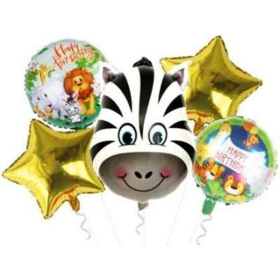 KIK Fóliové balónky Happy Birthday zebra