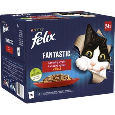 Felix Fantastic kuře, hovězí, králík, jehněčí v želé 24 x 85 g – Zboží Mobilmania