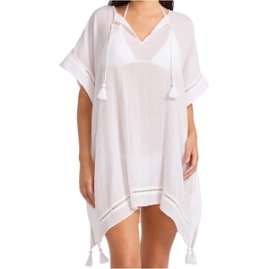 Seafolly Дамска рокля Seafolly Women's Crinkle Gauze Kaftan Dress - White - размер One Size (134-1960-0211)