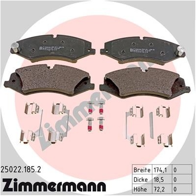 ZIMMERMANN Sada brzdových platničiek kotúčovej brzdy 250221852