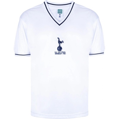 Score Draw Мъжка футболна фланелка Score Draw SD Tottenham Hotspur Retro Home Shirt 1981 Mens - White/Blue