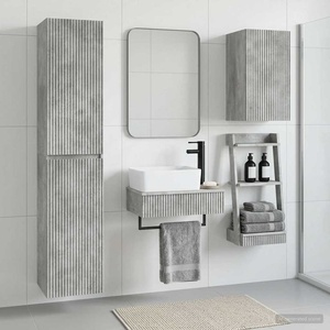 vidaXL Комплект мебели за баня 3 бр. Бетонно сиво 33 x 34, 5 x 160 см (3406056)