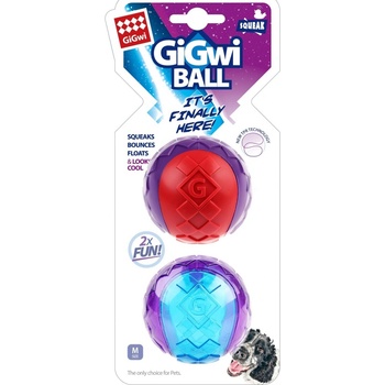 GiGwi Ball loptička M 2 ks / karta pískajúce
