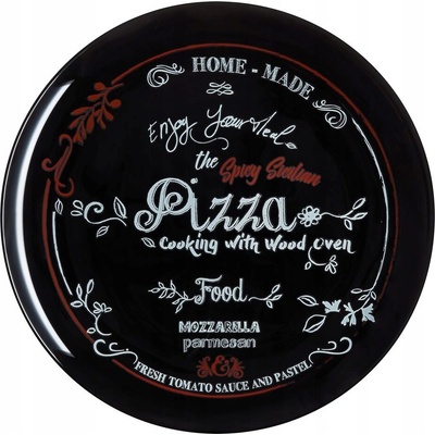 SKLENĚNÝ TALÍŘ NA PIZZU ČERNÝ 32 cm LUMINARC PIZZA