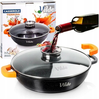 Vilde Hluboká granitová pánev 4,7 L 32 cm, víko, aroma dávkovač