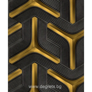 Image 1 of Тапет винил Генезис 3d черен-злато
