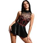 Cottelli Collection Wetlook & Delicate Lace Corset Style Mini Dress 2719509 Black S