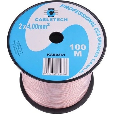 CABLETECH dvojlinka 2 x 4mm², transparentná, 100m