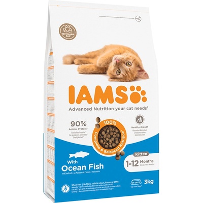 IAMS for Vitality Kitten s morskými rybami 3 kg